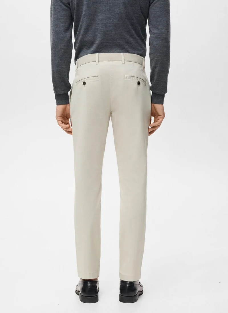 Mango Man Prato cropped tapered chino trousers